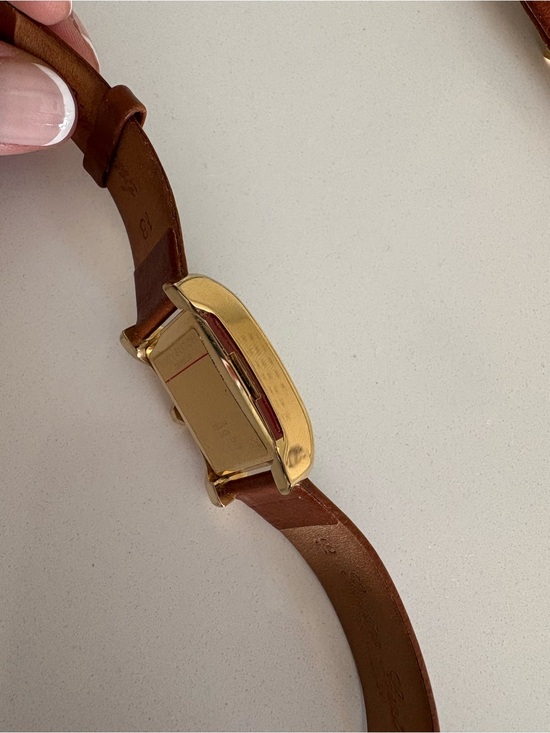 Tory Burch Eleanor Watch Gold Case Brown Leather Strap